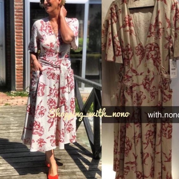 Zara floral print dress SIZE M - Picture 4 of 6